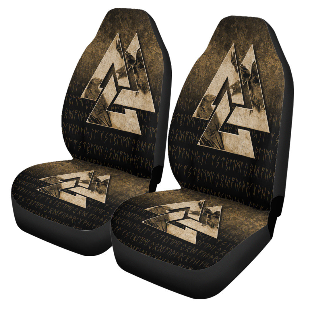 Car Seat Covers Huginn Muninn Ravens From Odin Viking Gold Version Car Seat Covers