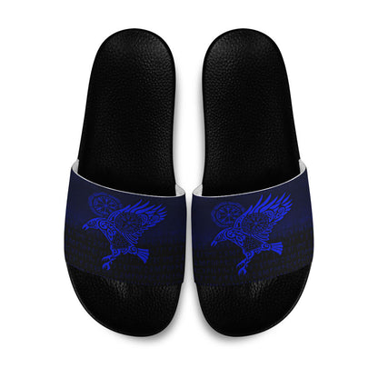 Slide Sandals Raven Vegvisir Tattoo Blue Version Slide Sandals