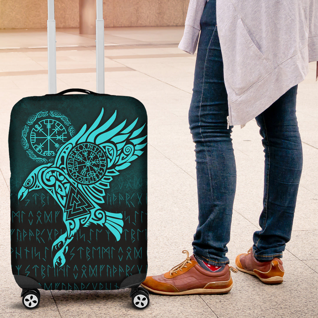 Luggage Covers Raven Vegvisir Tattoo Cyan Version Luggage Covers
