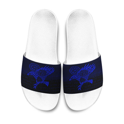 Slide Sandals Raven Vegvisir Tattoo Blue Version Slide Sandals