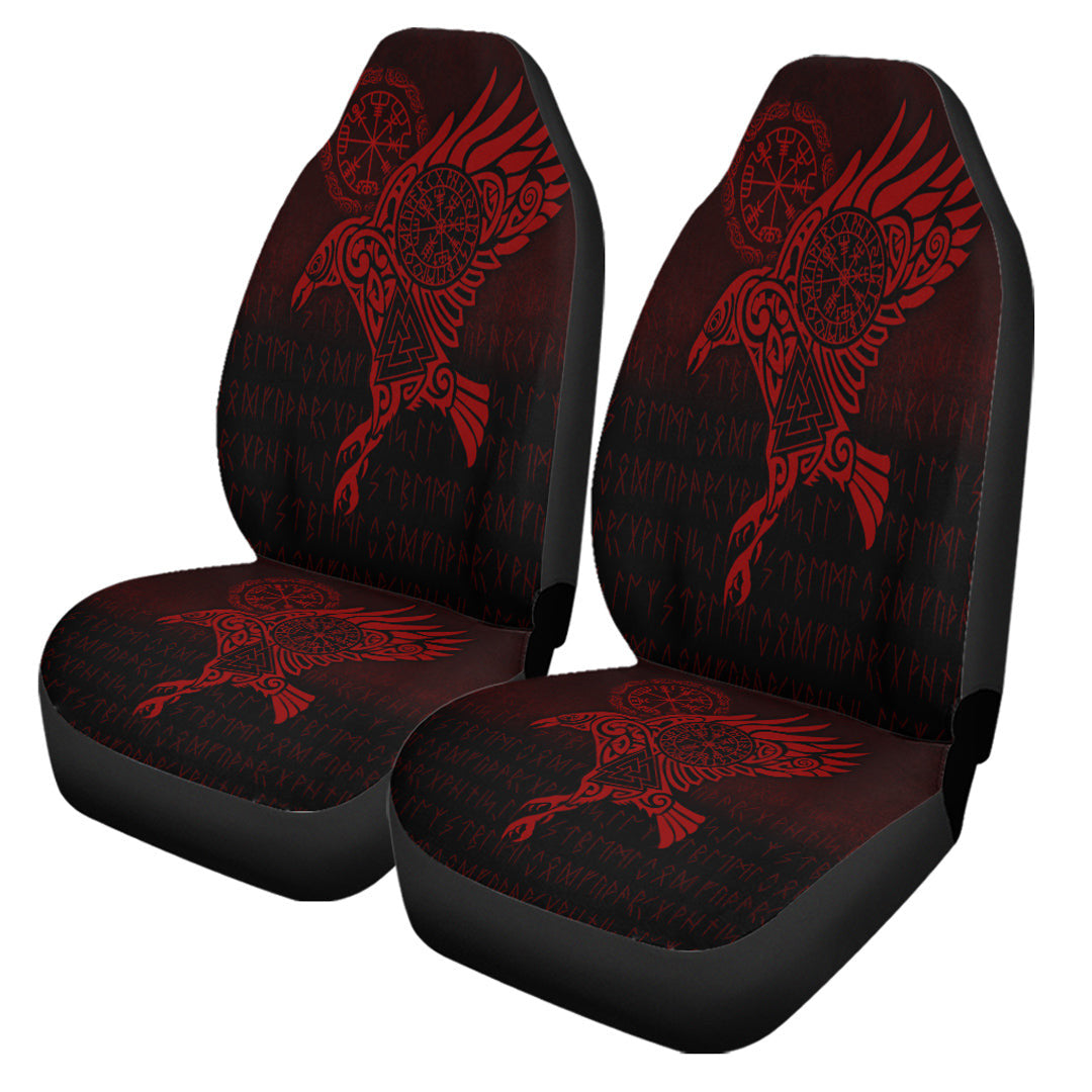 Car Seat Covers Raven Vegvisir Tattoo Red Version Car Seat Covers