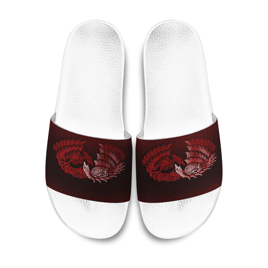 Slide Sandals Ragnarok Huginn Muninn Red Version Slide Sandals
