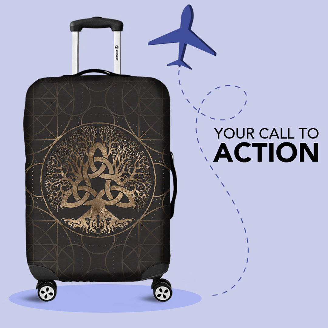 Luggage Covers Tree of Life Yggdrasil with Triquetra Luggage Covers