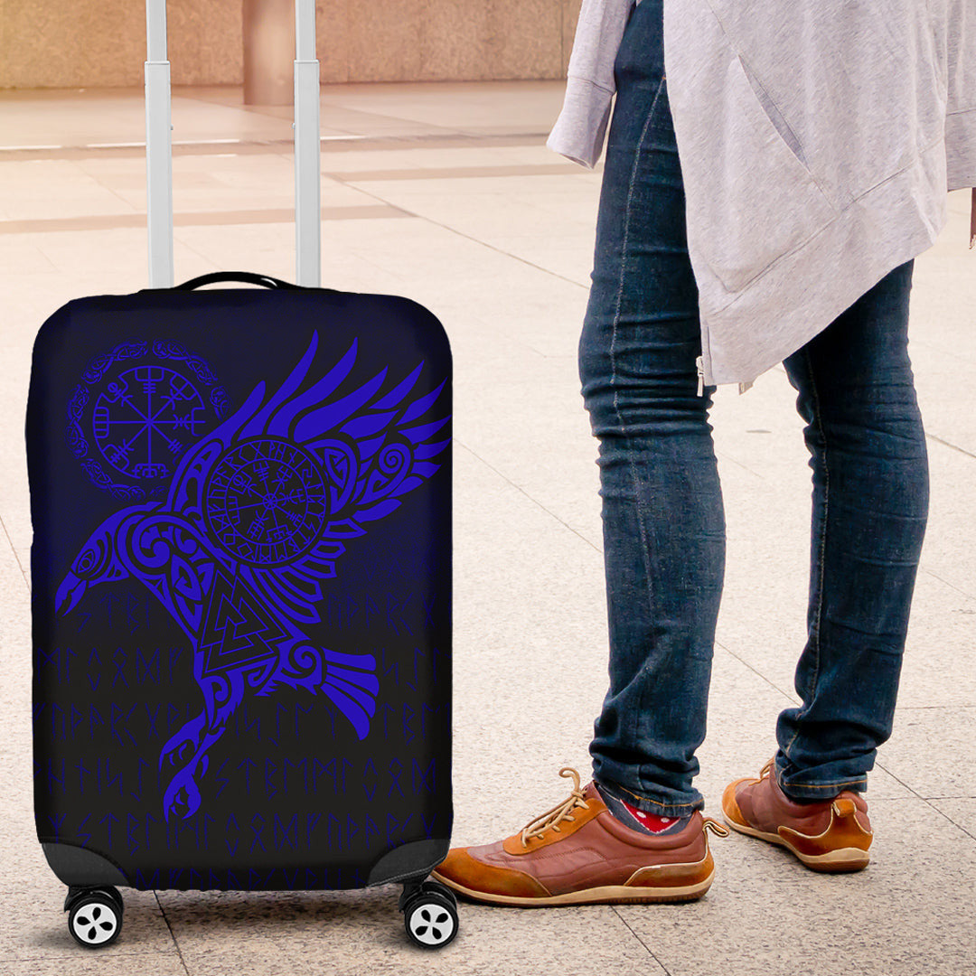 Luggage Covers Raven Vegvisir Tattoo Blue Version Luggage Covers