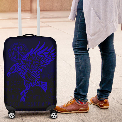 Luggage Covers Raven Vegvisir Tattoo Blue Version Luggage Covers