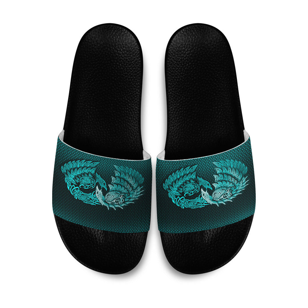 Slide Sandals Ragnarok Huginn Muninn Cyan Version Slide Sandals