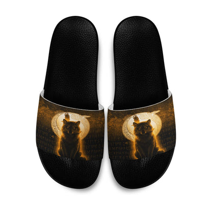 Slide Sandals Fenrir Viking Wolf Gold Version Slide Sandals