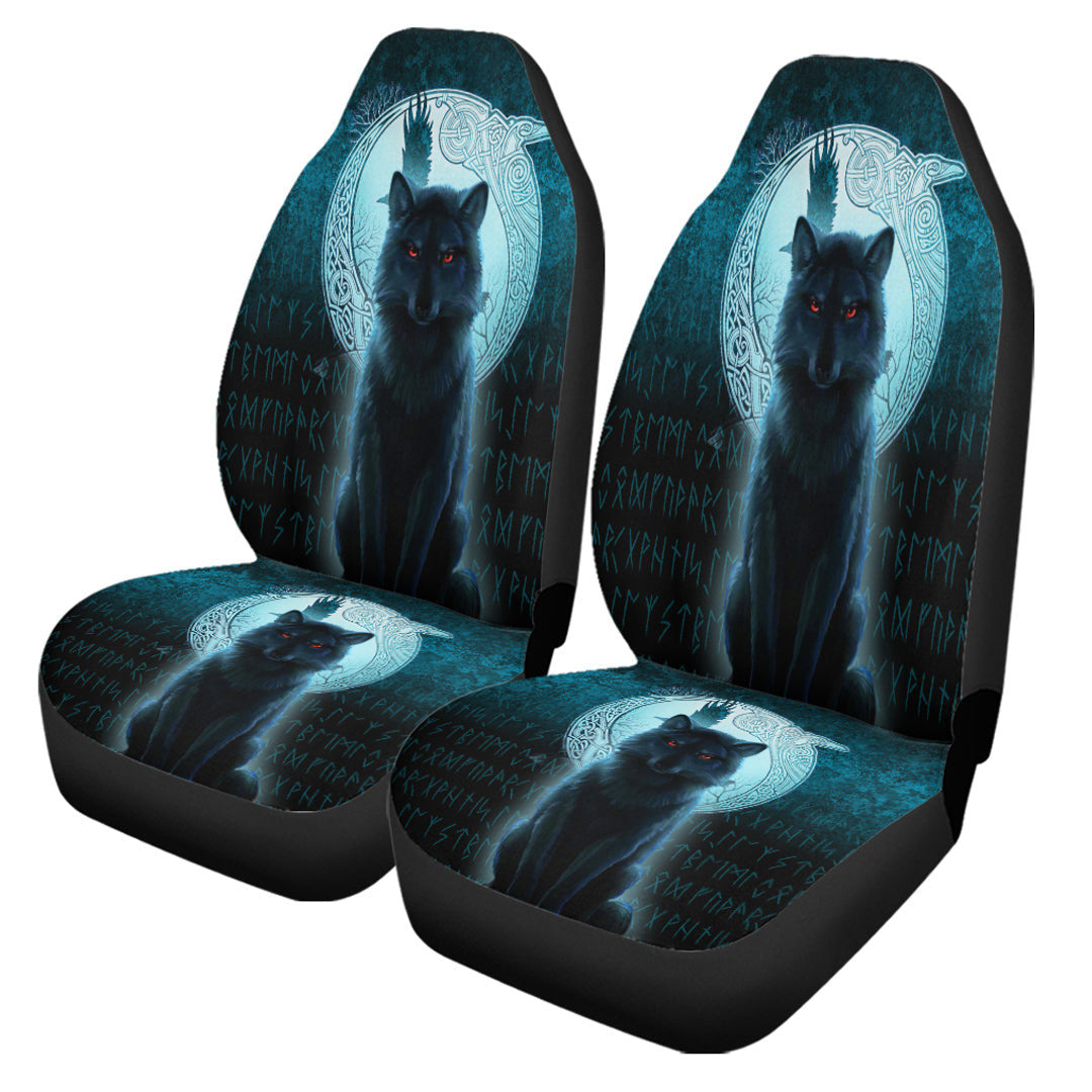 Car Seat Covers Fenrir Viking Wolf Cyan Version Car Seat Covers