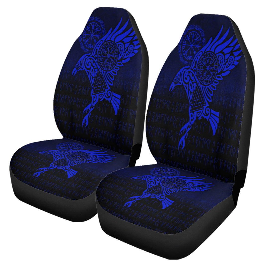 Car Seat Covers Raven Vegvisir Tattoo Blue Version Car Seat Covers