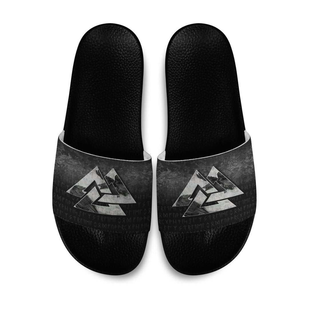 Slide Sandals Huginn Muninn Ravens from Odin Viking Slide Sandals
