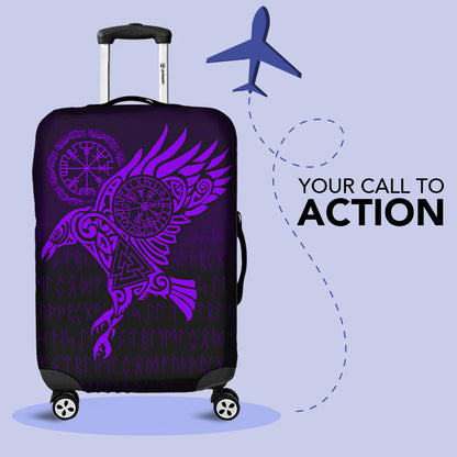 Luggage Covers Raven Vegvisir Tattoo Purple Version Luggage Covers