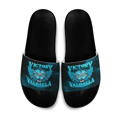 Slide Sandals Victory Or Valhalla Cyan Style Slide Sandals
