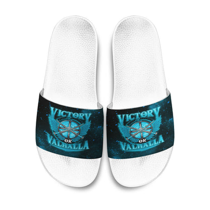 Slide Sandals Victory Or Valhalla Cyan Style Slide Sandals