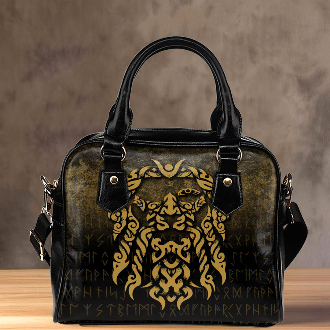 Shoulder Handbag Viking God Odin Allfather In Asgard Raven God Gold Version Shoulder Handbag