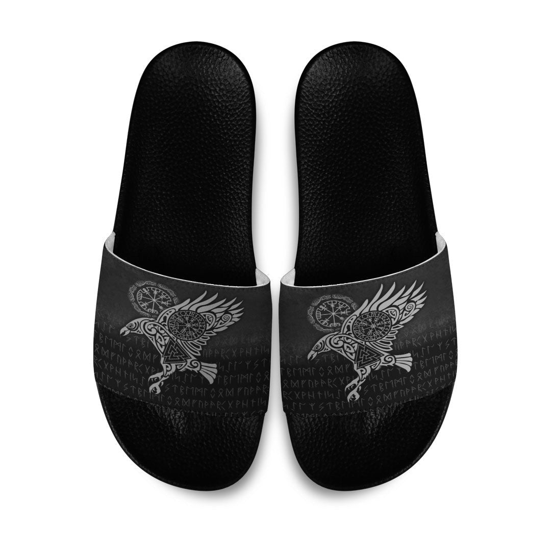 Slide Sandals Raven Vegvisir Tattoo Special Version Slide Sandals