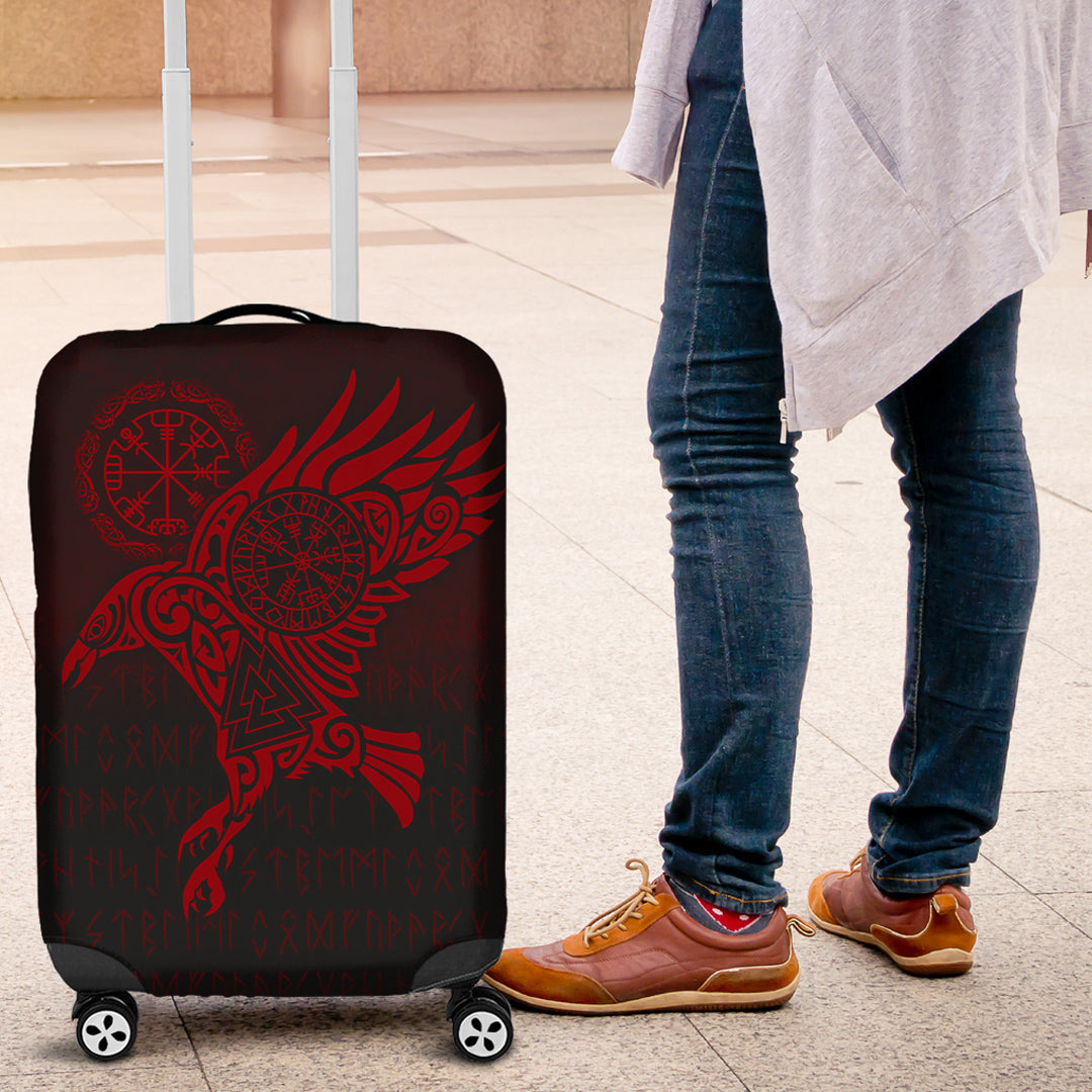 Luggage Covers Raven Vegvisir Tattoo Red Version Luggage Covers