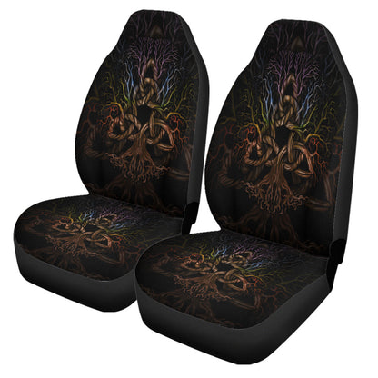 Car Seat Covers Colorful Tree Of Life With Triquetra Car Seat Covers