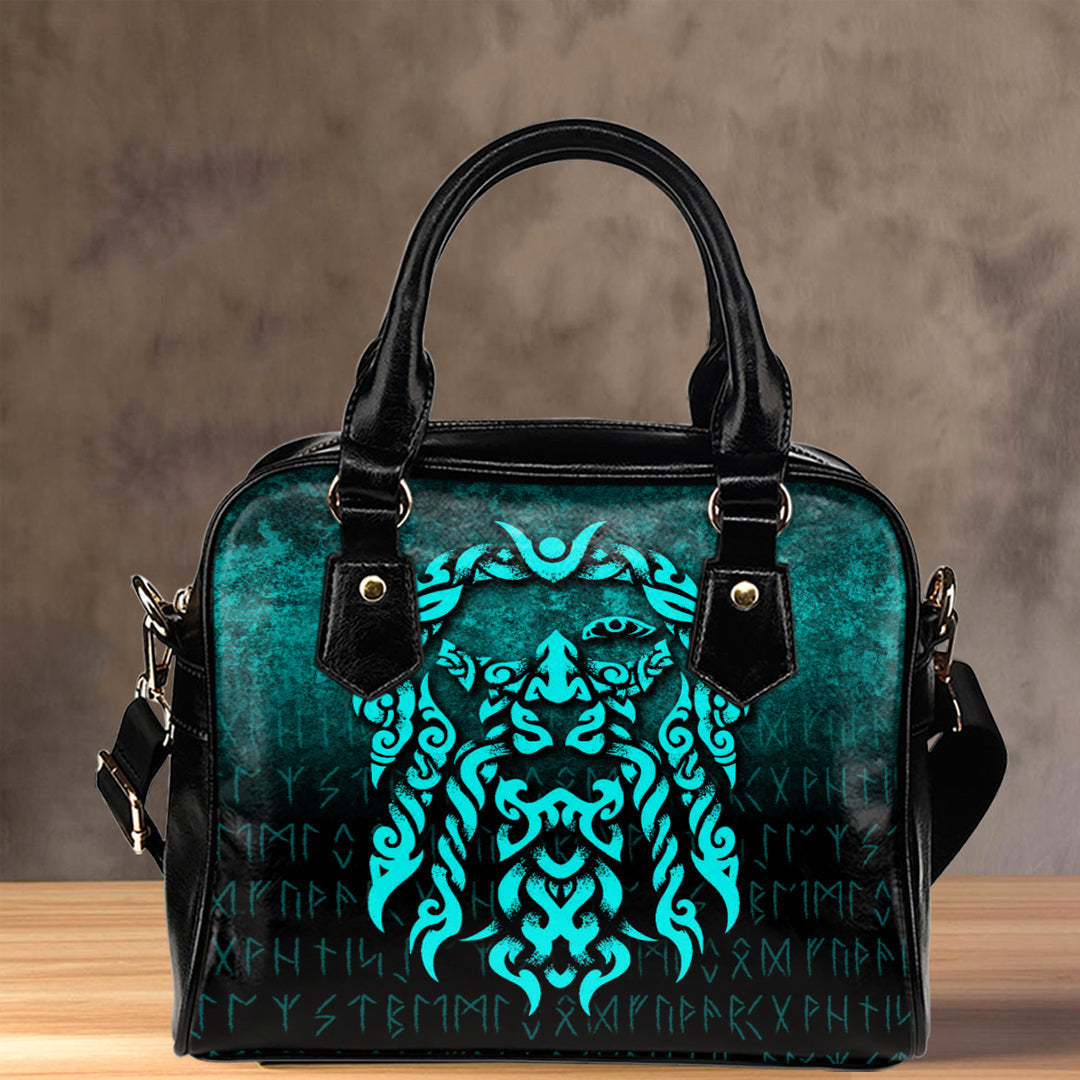 Shoulder Handbag Viking God Odin Allfather In Asgard Raven God Cyan Version Shoulder Handbag