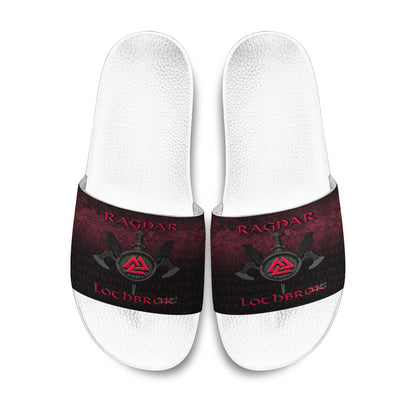 Slide Sandals Ragnar Lothbrok Ragnar Lodbrok Viking Warrior Red Version Slide Sandals