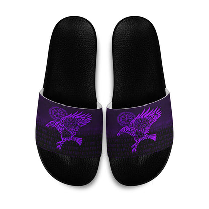 Slide Sandals Raven Vegvisir Tattoo Purple Version Slide Sandals