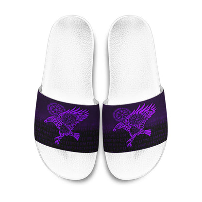 Slide Sandals Raven Vegvisir Tattoo Purple Version Slide Sandals