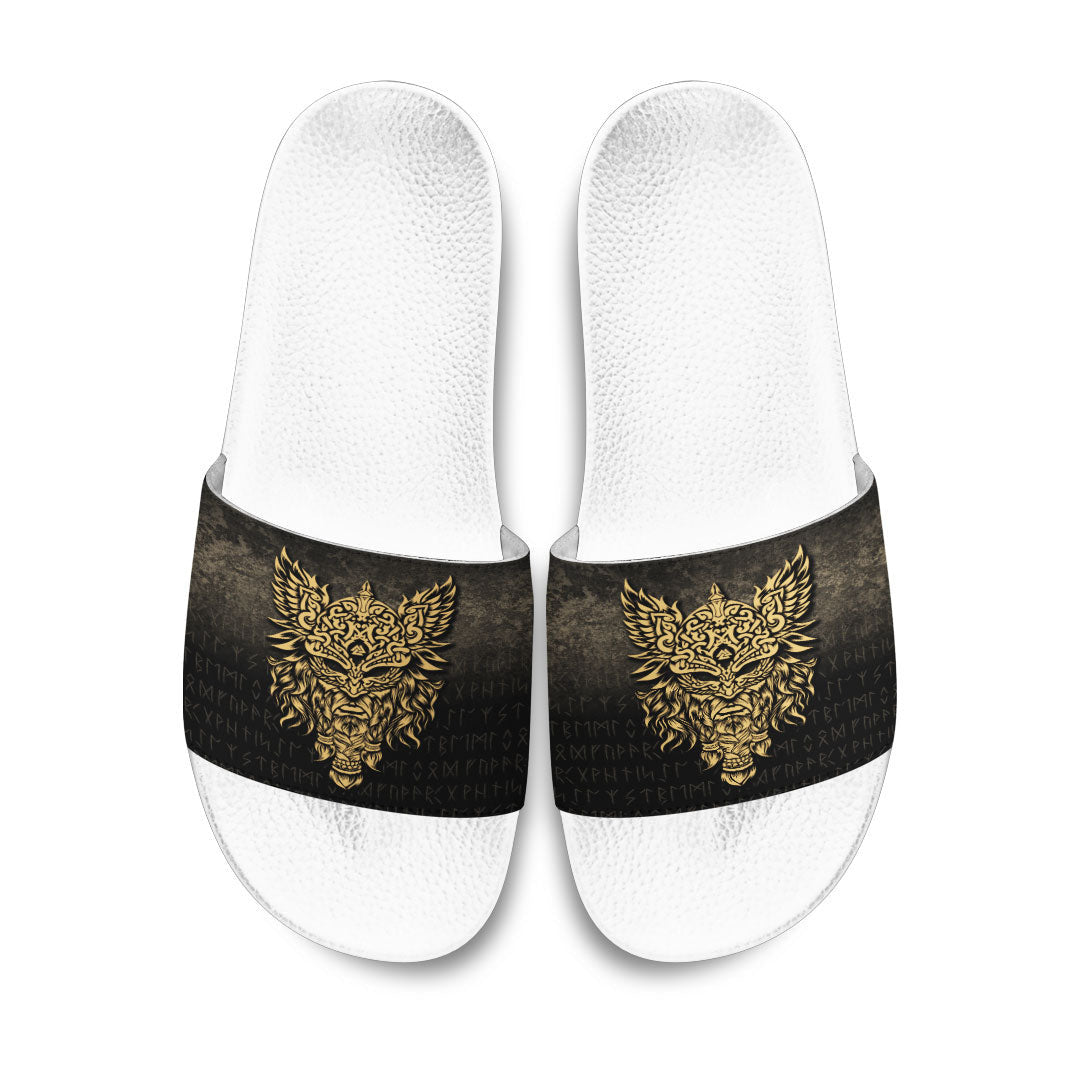 Slide Sandals Odin The Allfather Asgard God And Chief Of Aesir Gold Version Slide Sandals