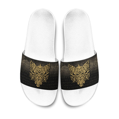 Slide Sandals Odin The Allfather Asgard God And Chief Of Aesir Gold Version Slide Sandals