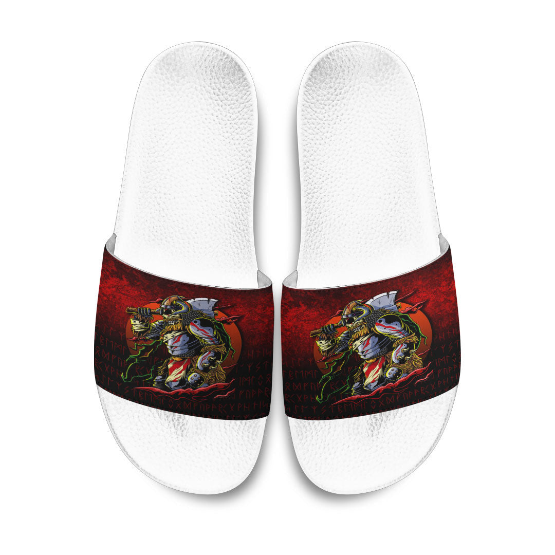 Slide Sandals Samurai Viking Warrior Ronin Berserk Armor Axe Slide Sandals