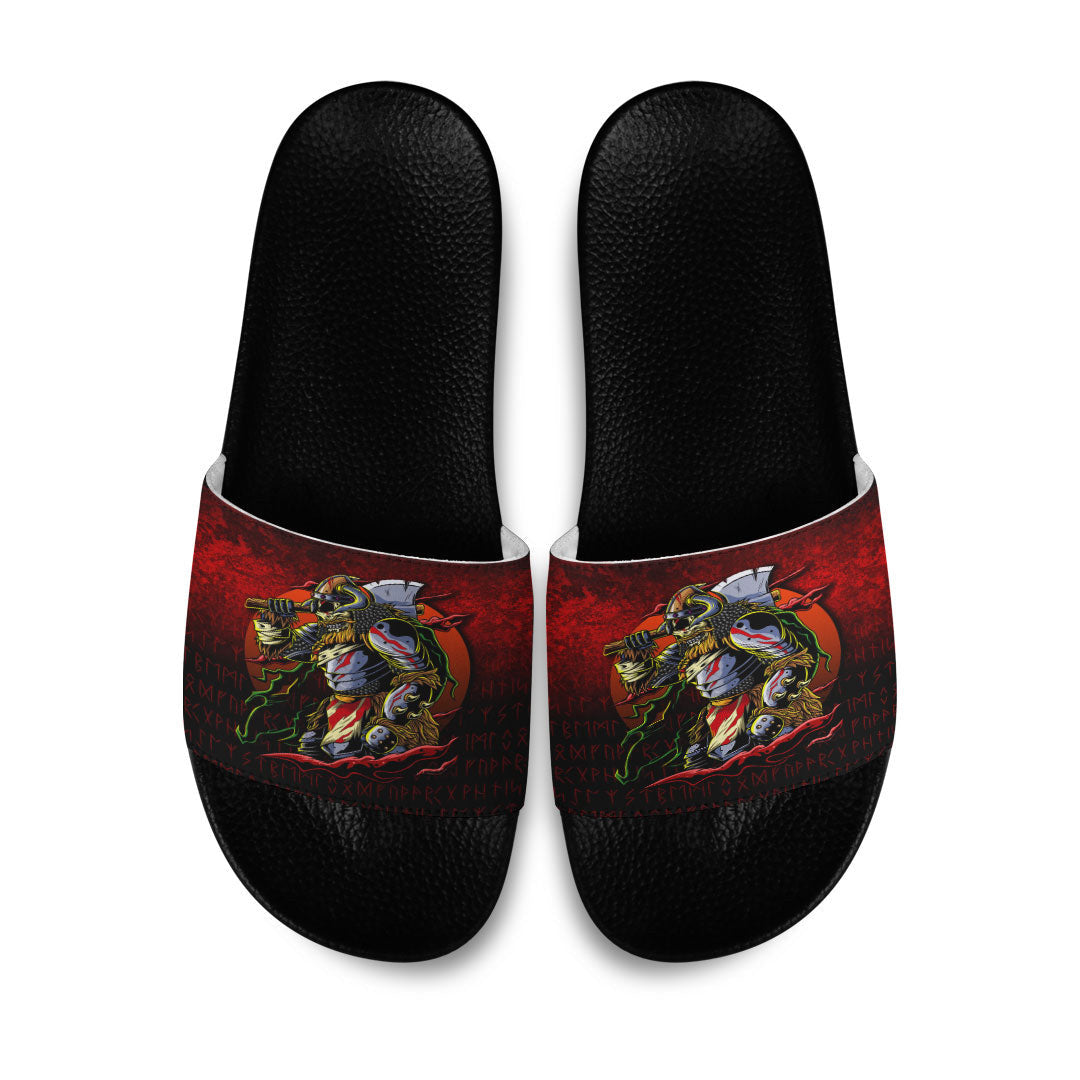 Slide Sandals Samurai Viking Warrior Ronin Berserk Armor Axe Slide Sandals