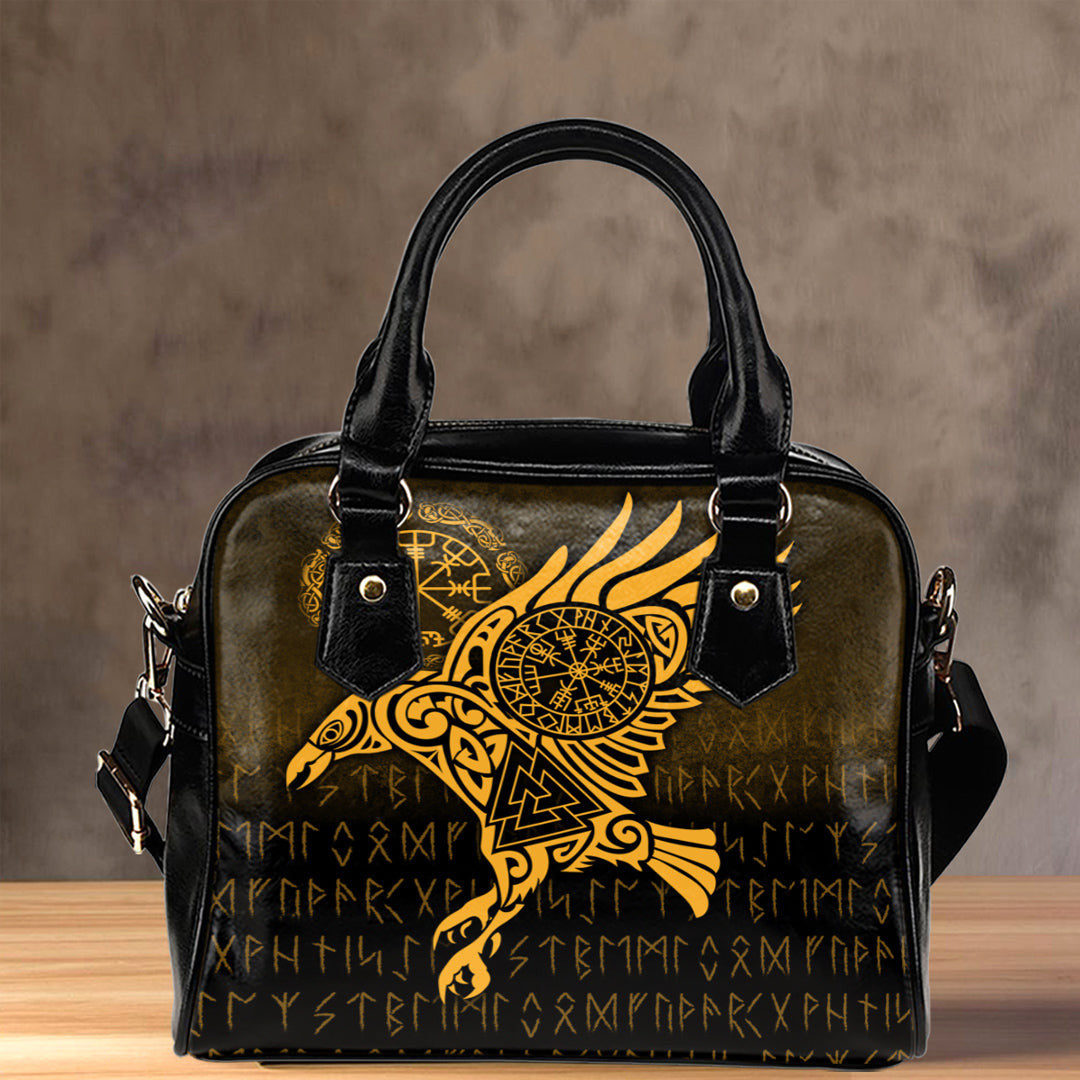 Shoulder Handbag Raven Vegvisir Tattoo Gold Version Shoulder Handbag
