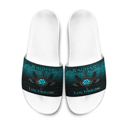 Slide Sandals Ragnar Lothbrok Ragnar Lodbrok Viking Warrior Cyan Version Slide Sandals