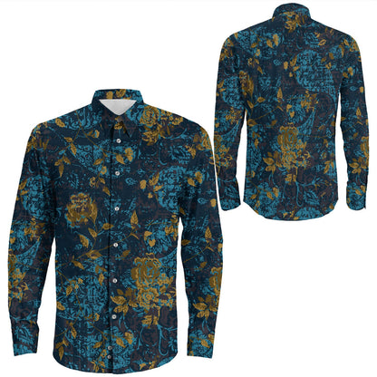 Shirt Paisley Bandana Pattern Seamless Long Sleeve Button Shirt