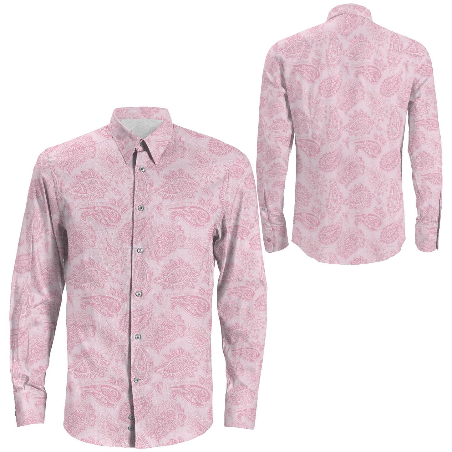 Shirt Paisley Bandana Pattern Seamless Long Sleeve Button Shirt