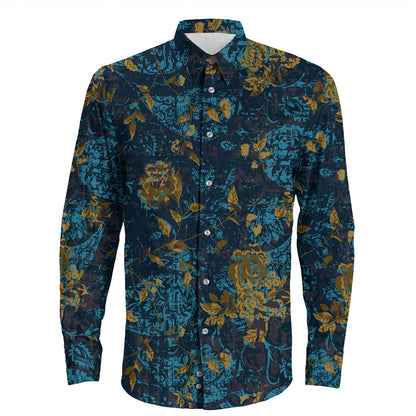 Shirt Paisley Bandana Pattern Seamless Long Sleeve Button Shirt