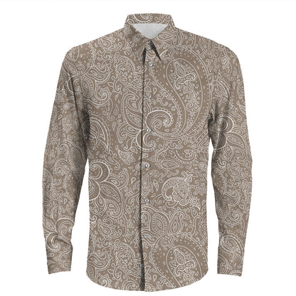 Shirt Paisley Bandana Pattern Seamless Long Sleeve Button Shirt