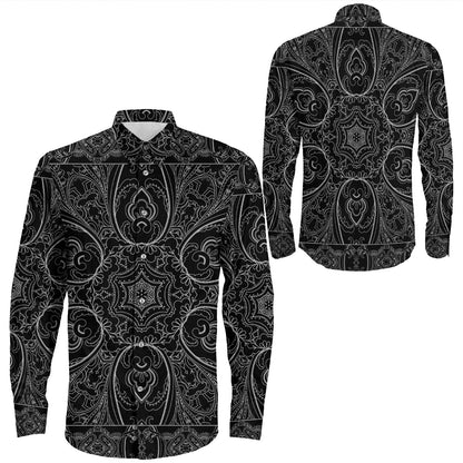 Shirt Paisley Bandana Pattern Seamless Long Sleeve Button Shirt