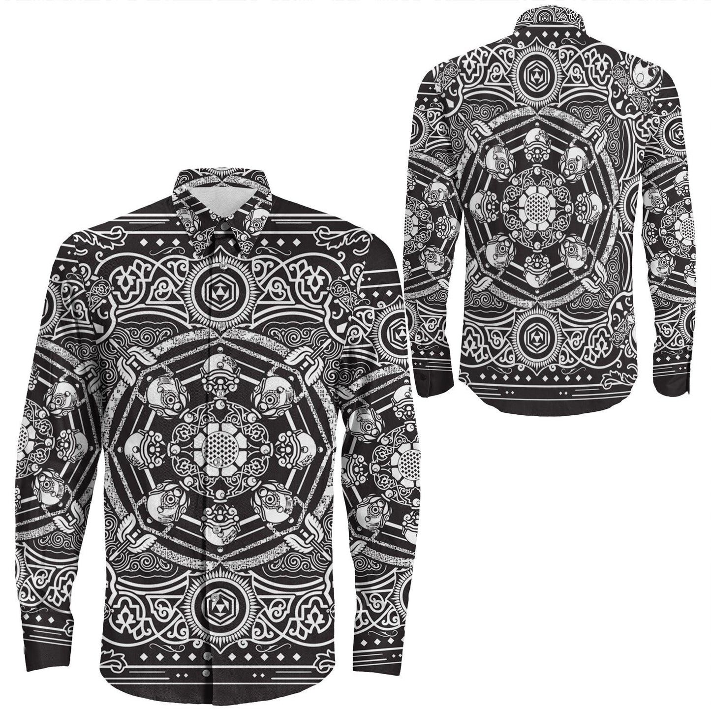 Shirt Paisley Bandana Pattern Seamless Long Sleeve Button Shirt