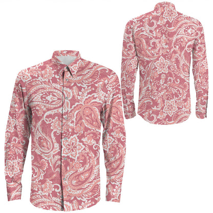 Shirt Paisley Bandana Pattern Seamless Long Sleeve Button Shirt