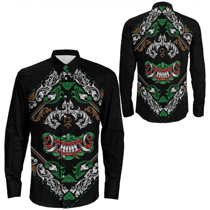 Shirt Paisley Bandana Pattern Seamless Long Sleeve Button Shirt