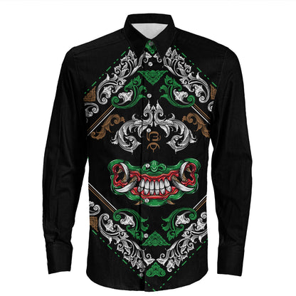 Shirt Paisley Bandana Pattern Seamless Long Sleeve Button Shirt