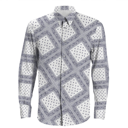 Shirt Paisley Bandana Pattern Seamless Long Sleeve Button Shirt