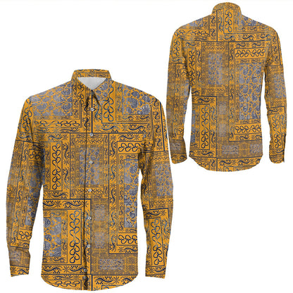 Shirt Paisley Bandana Pattern Seamless Long Sleeve Button Shirt