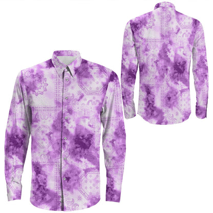 Shirt Paisley Bandana Pattern Seamless Long Sleeve Button Shirt