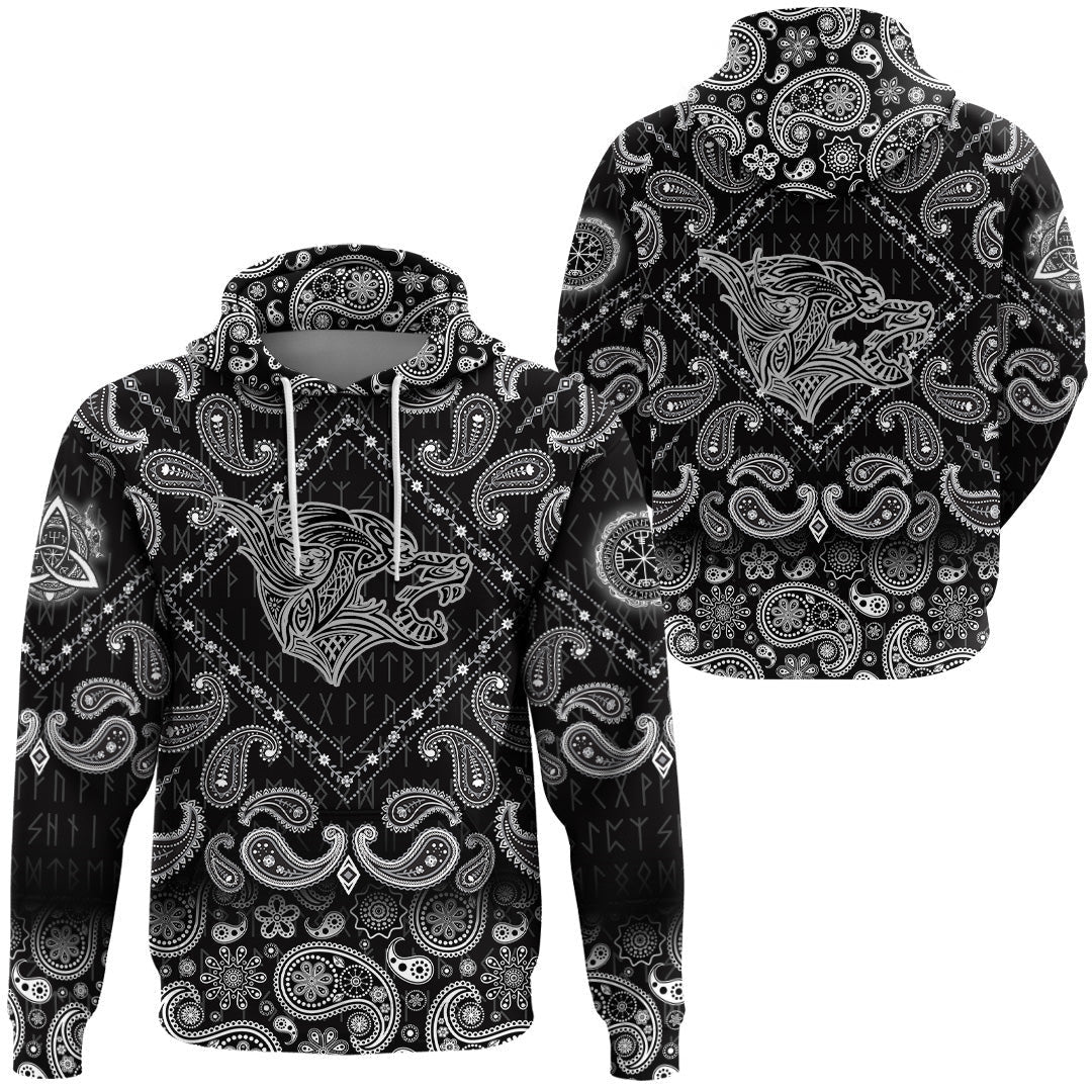 Clothing Viking Hoodie Haiti Pattern Style With Bandana Paisley Style