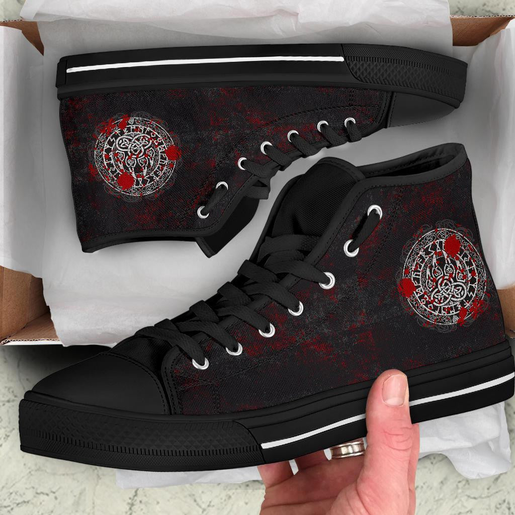 High Top Shoes Viking Bear Claws Blood Tattoo