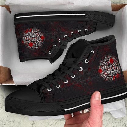 High Top Shoes Viking Bear Claws Blood Tattoo