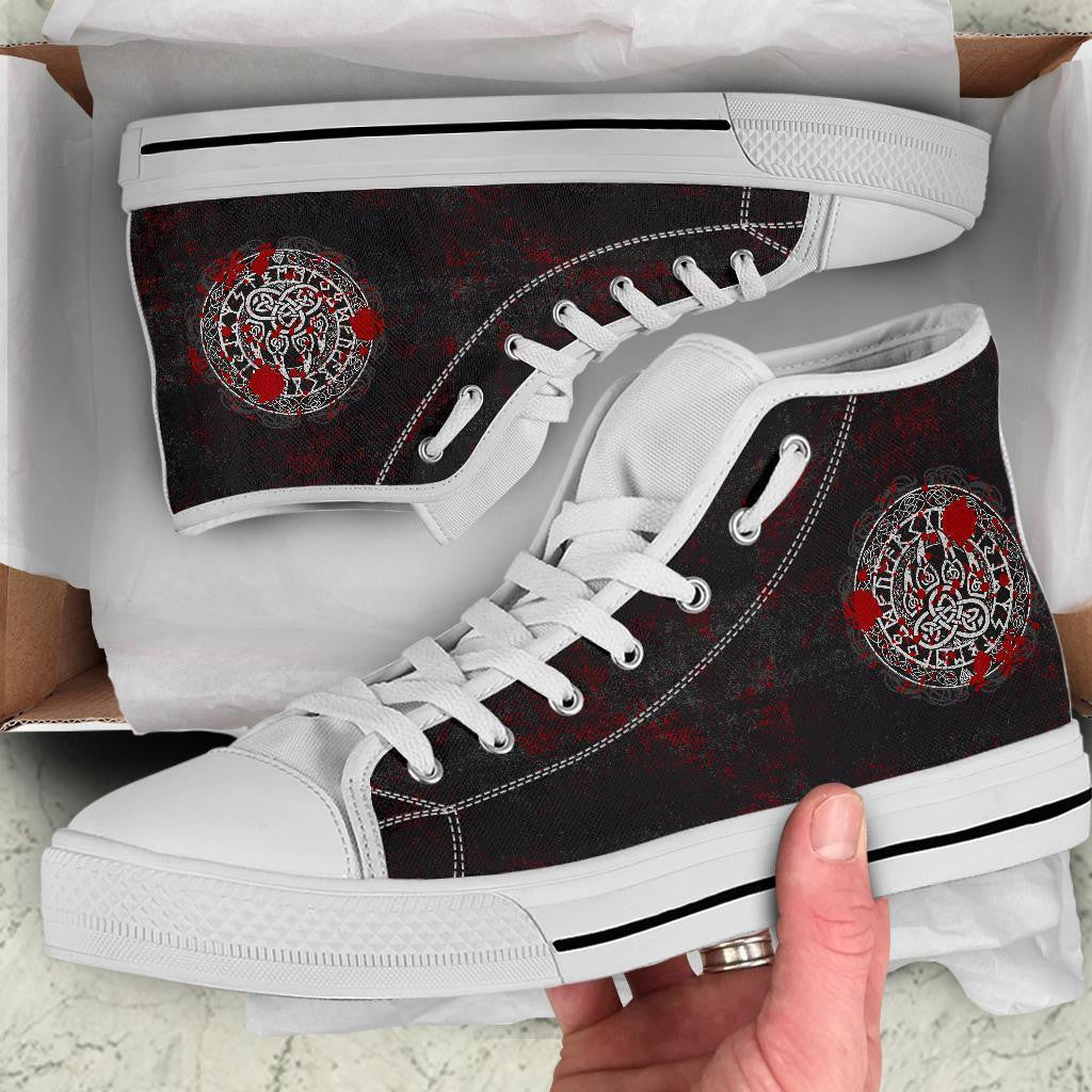 High Top Shoes Viking Bear Claws Blood Tattoo
