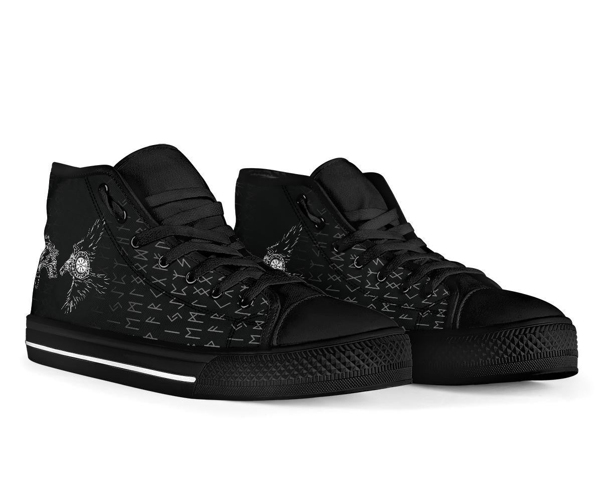 Viking High Top Shoe Raven And Wolf Special Tattoo