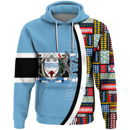 Clothing Botswana Flag And Kente Pattern Hoodie