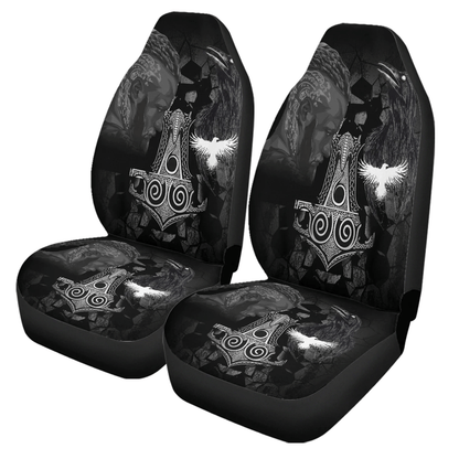 Car Seat Covers Ragnar And Raven Style Mjolnir Car Seat Covers